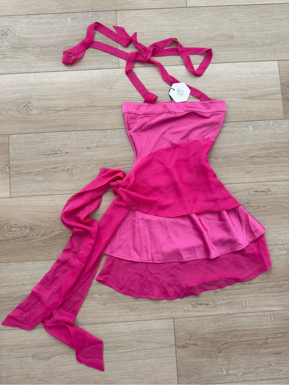 OW Collection Pink Evie Wrap Dress
